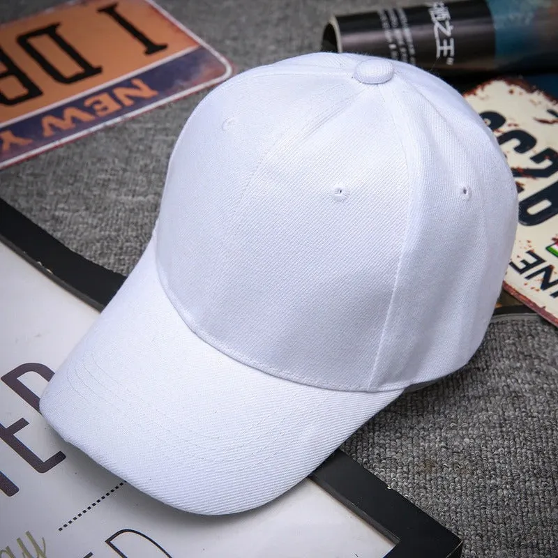 Casual Plain Acrylic Baseball Adjustable Snapback Cap