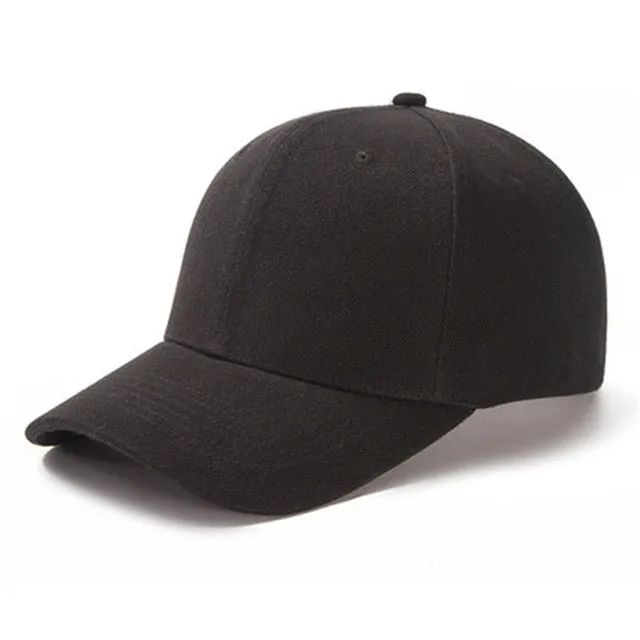 Casual Plain Acrylic Baseball Adjustable Snapback Cap