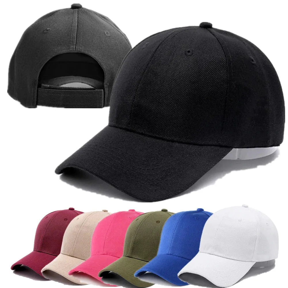 Casual Plain Acrylic Baseball Adjustable Snapback Cap