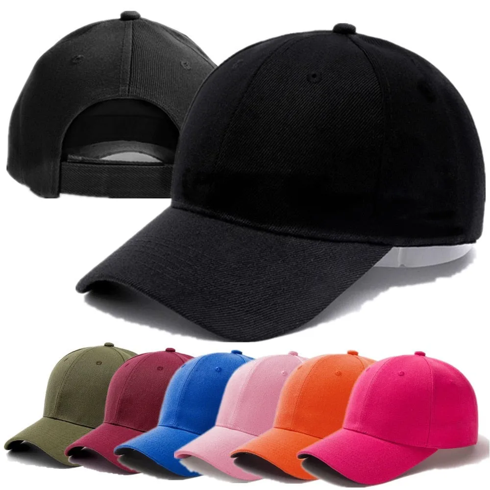 Casual Plain Acrylic Baseball Adjustable Snapback Cap