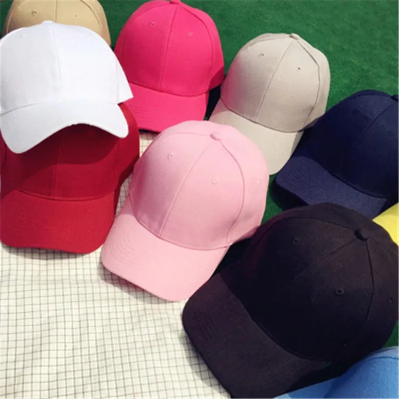 Casual Plain Acrylic Baseball Adjustable Snapback Cap