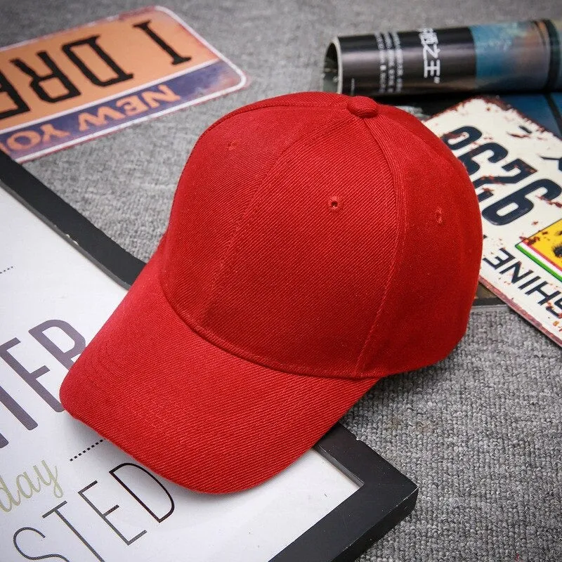 Casual Plain Acrylic Baseball Adjustable Snapback Cap