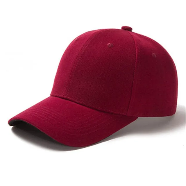 Casual Plain Acrylic Baseball Adjustable Snapback Cap