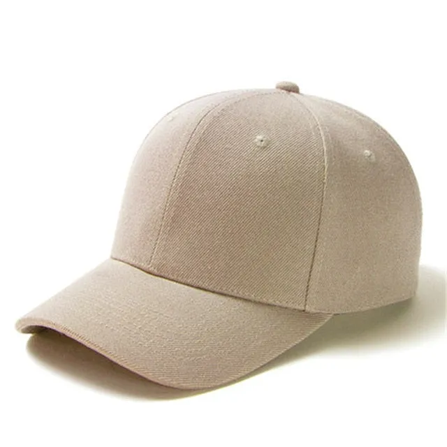 Casual Plain Acrylic Baseball Adjustable Snapback Cap