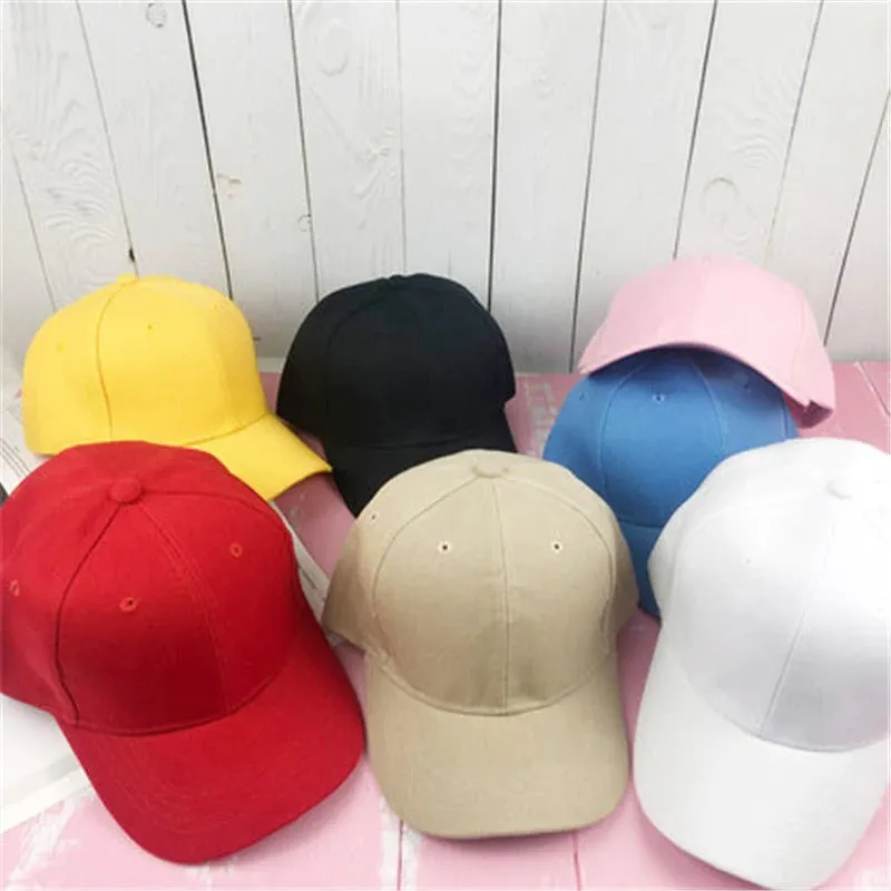 Casual Plain Acrylic Baseball Adjustable Snapback Cap