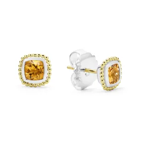 Caviar Color Citrine Caviar Stud Earrings