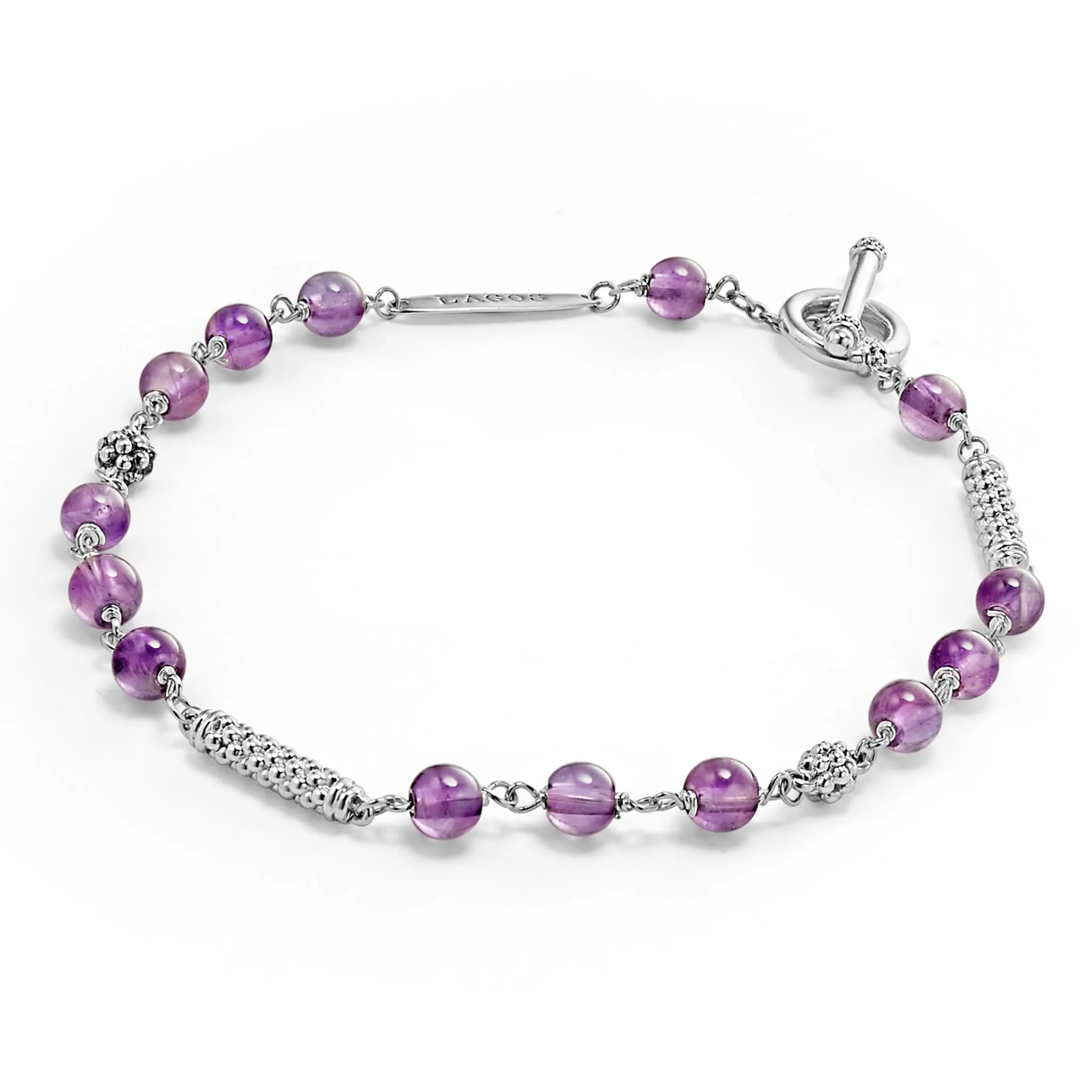 Caviar Icon Amethyst Beaded Bracelet