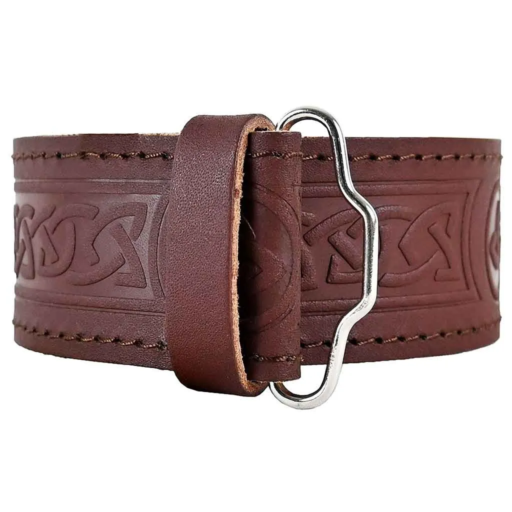 Celtic Knot Kilt Belt Brown