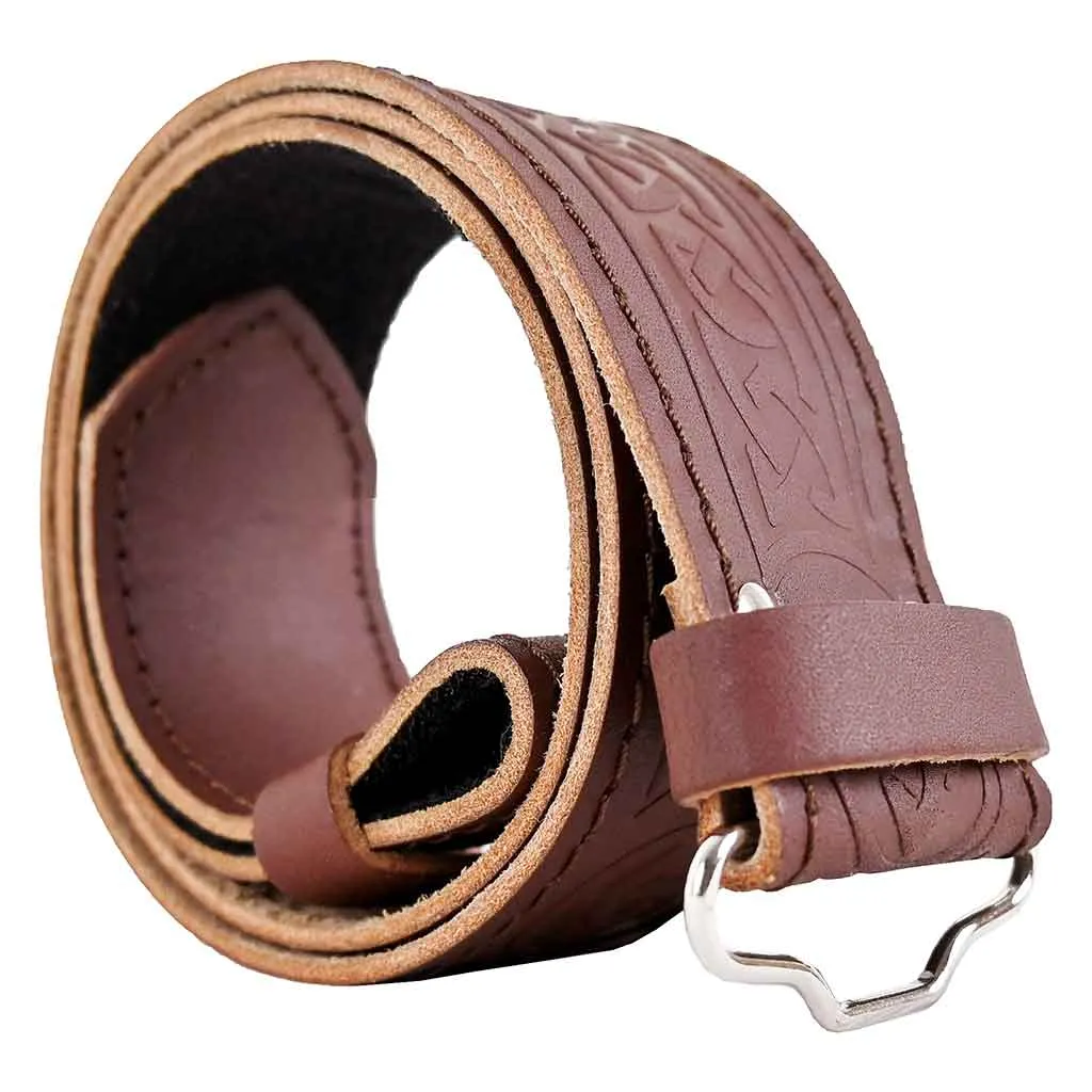 Celtic Knot Kilt Belt Brown