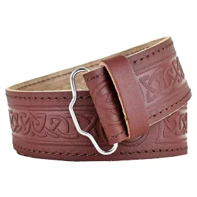 Celtic Knot Kilt Belt Brown