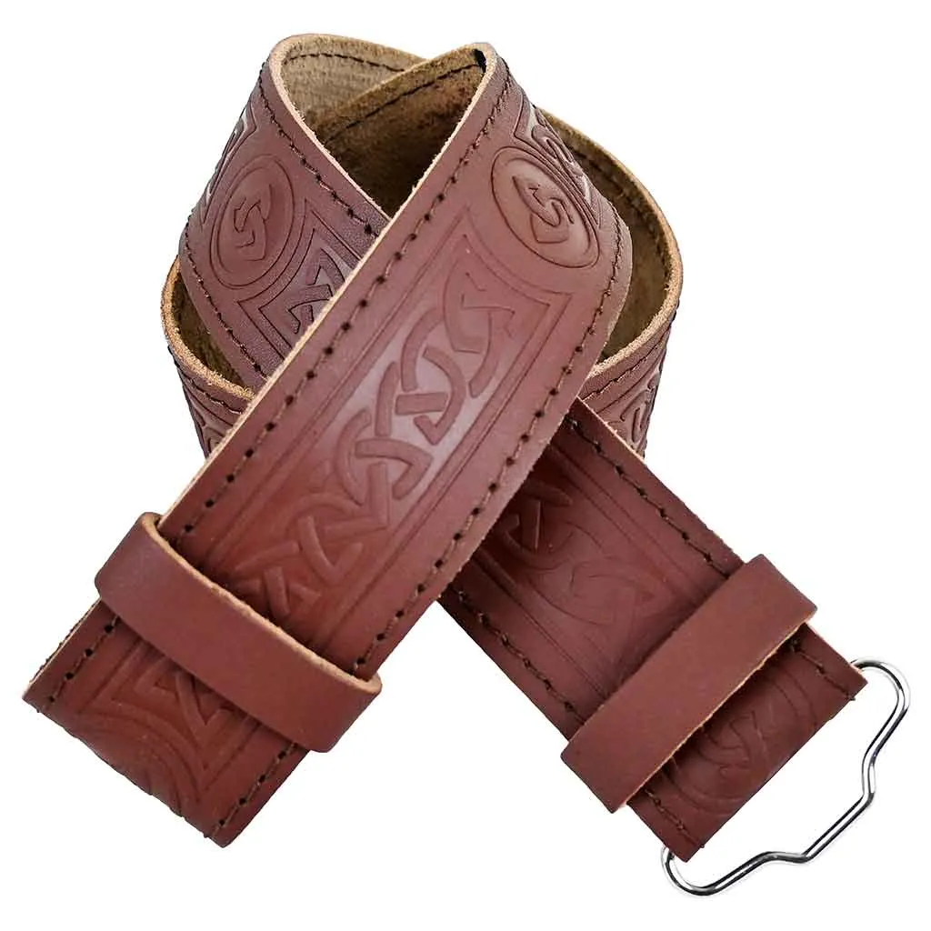 Celtic Knot Kilt Belt Brown