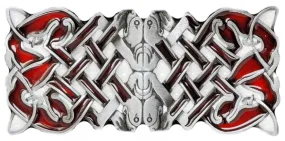 Celtic Oblong Red Belt Buckle