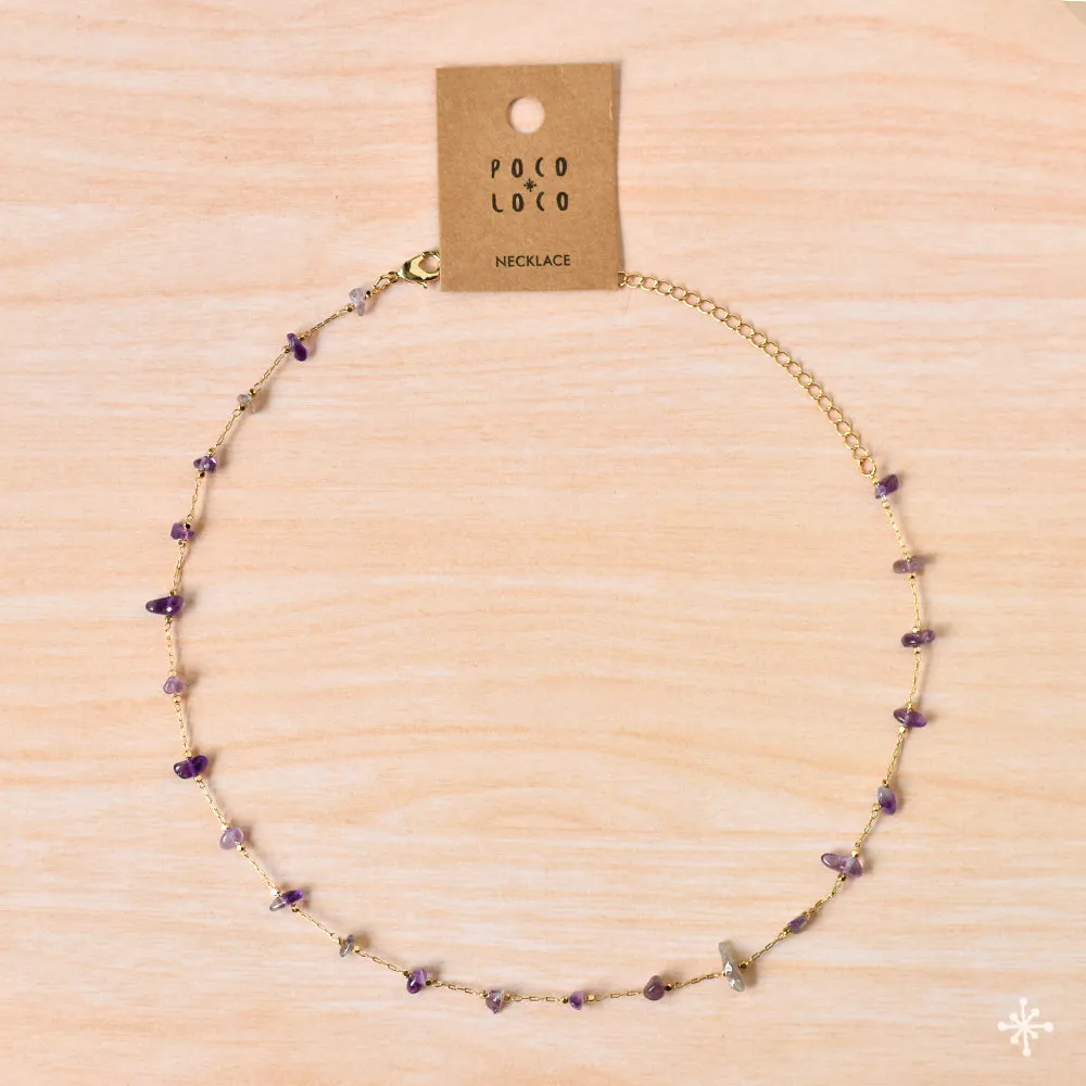 Chain Necklace Gold - Amethyst