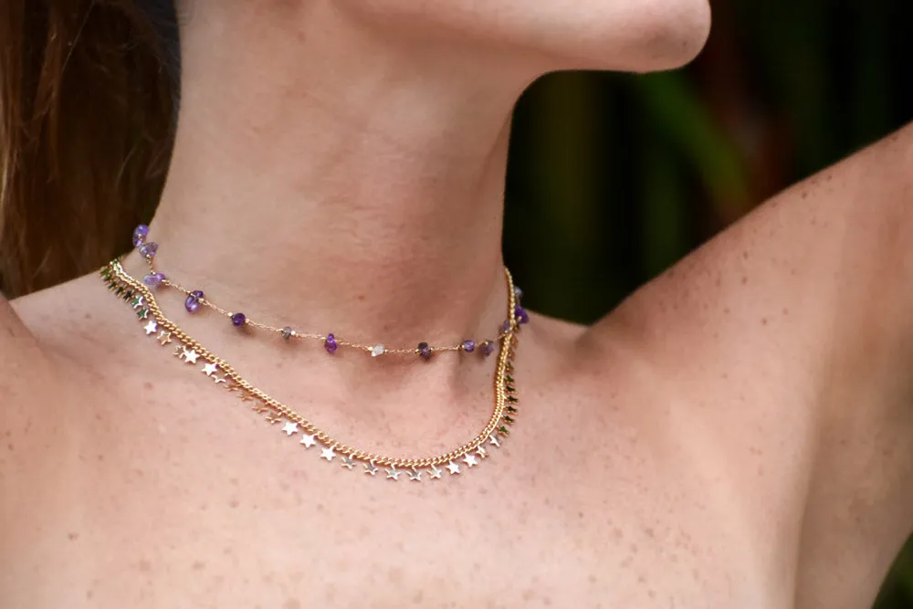 Chain Necklace Gold - Amethyst