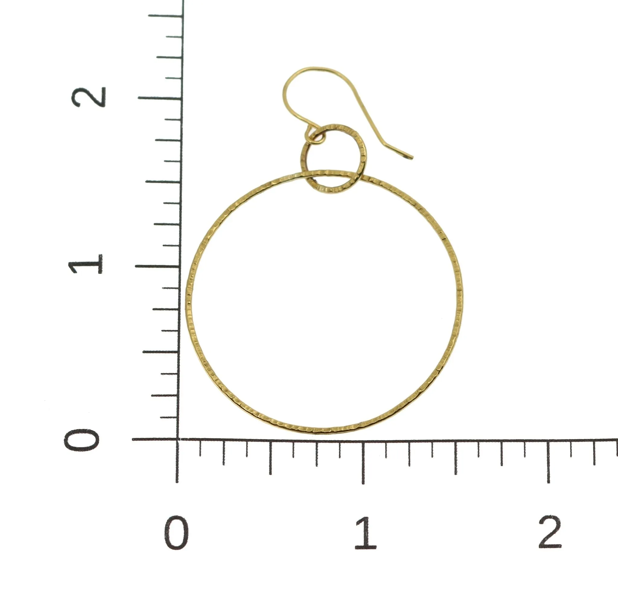 Chased Nu Gold Brass Hoop Earrings