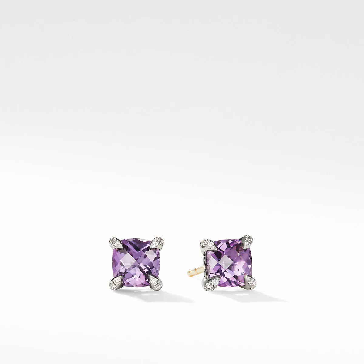 Chatelaine Stud Earrings with Amethyst and Diamonds