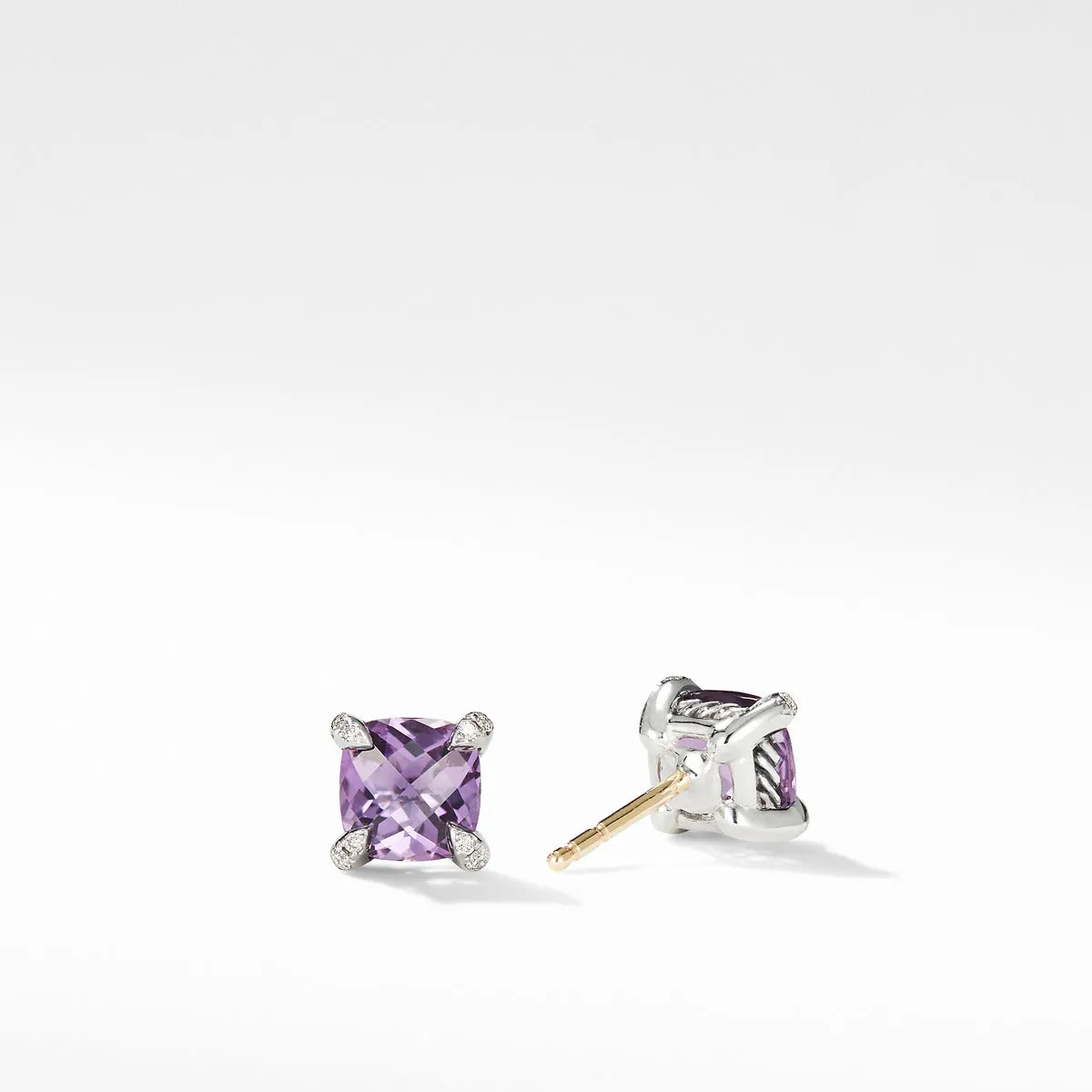 Chatelaine Stud Earrings with Amethyst and Diamonds