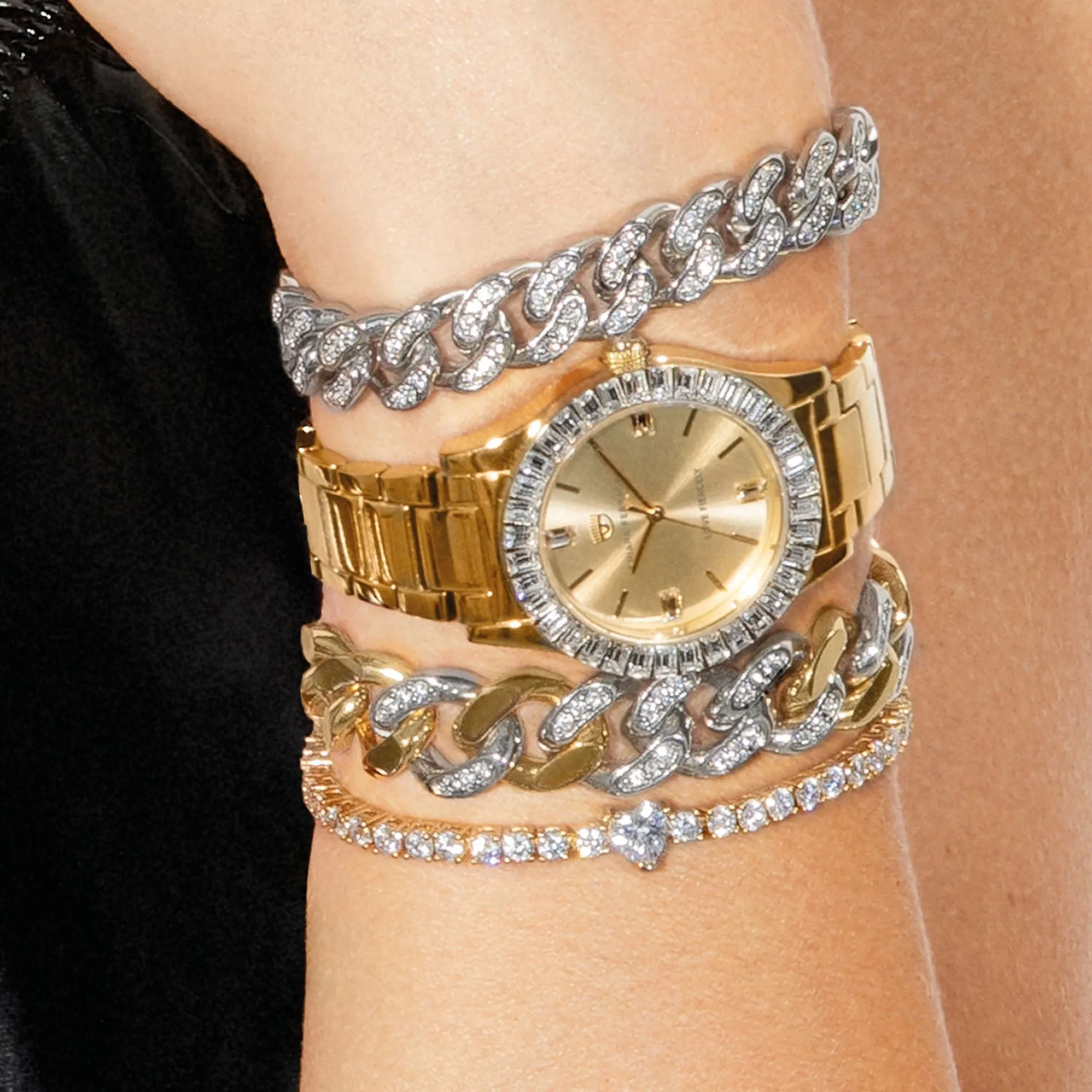 Chiara Ferragni Chain Collection Full Pave Bracelet