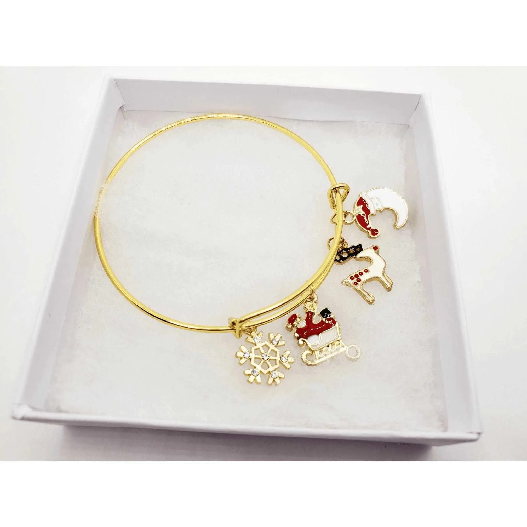 Christmas Snowflake Charm Bracelet - Gold