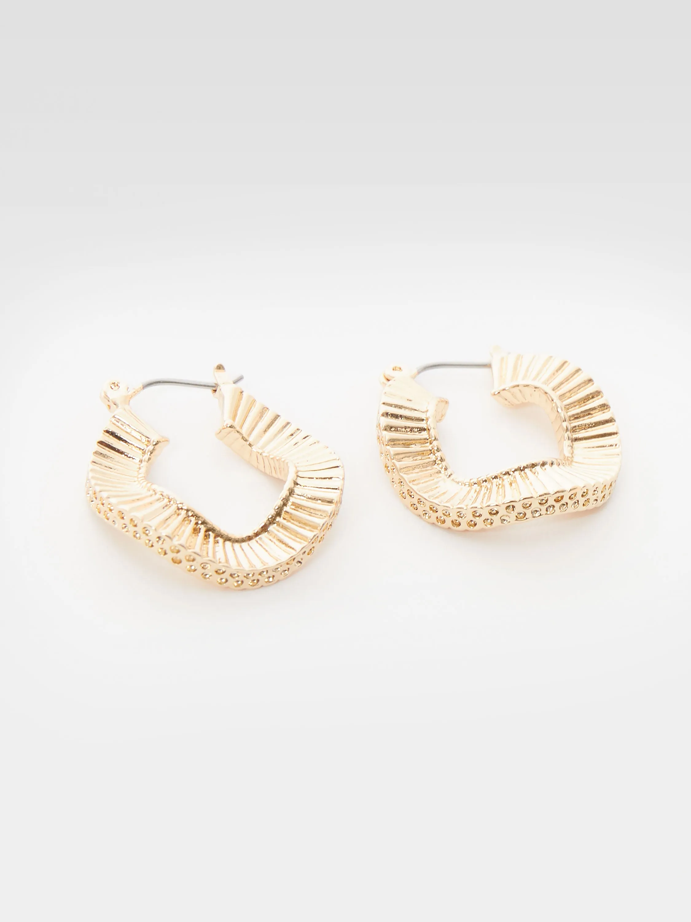 Circular Textured Hoop Earrings