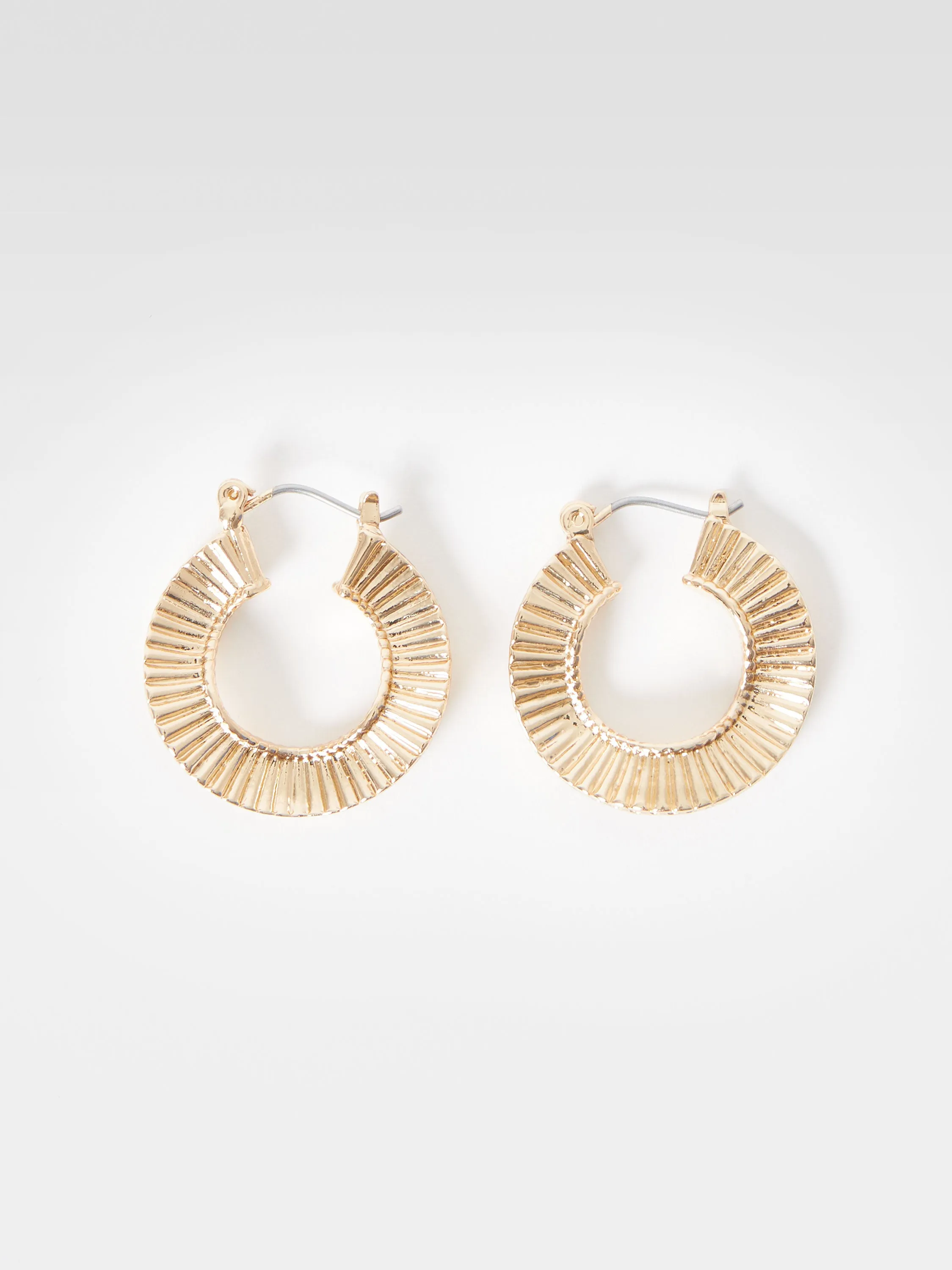 Circular Textured Hoop Earrings