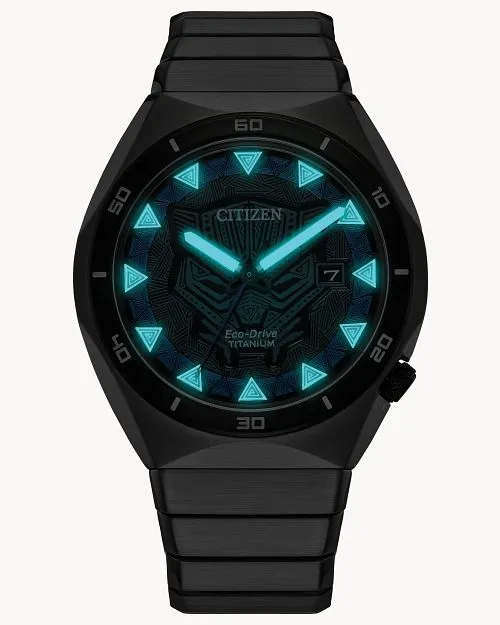 Citizen Black Panther Black Dial Super Titnium Bracelet Watch AW1668-50W