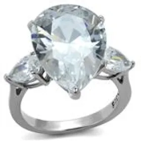 CJE2256 Wholesale CZ Teardrop Stainless Steel Cocktail Ring