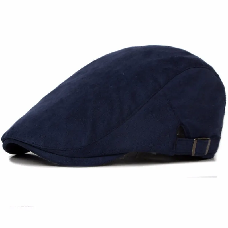 Classic Newsboy Cotton Blend Ivy Flat Brim Adjustable Men Beret Cap