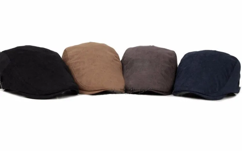 Classic Newsboy Cotton Blend Ivy Flat Brim Adjustable Men Beret Cap