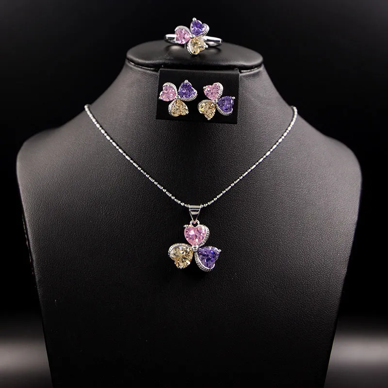 Clover Zircon Jewellery Set Women