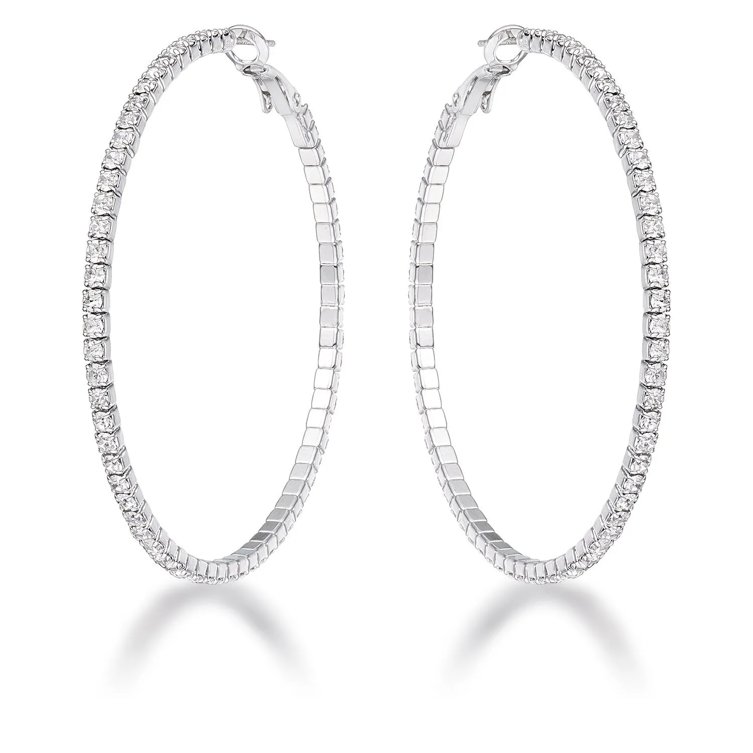 Clyotilde Chain Eternity Hoop Earrings | 3.8ct