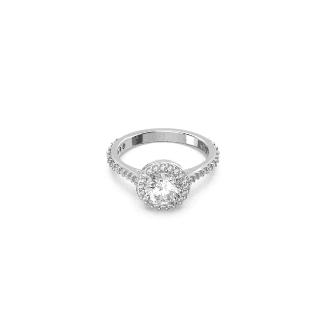 Constella Cocktail Round Cut Pavé White Rhodium Plated Ring