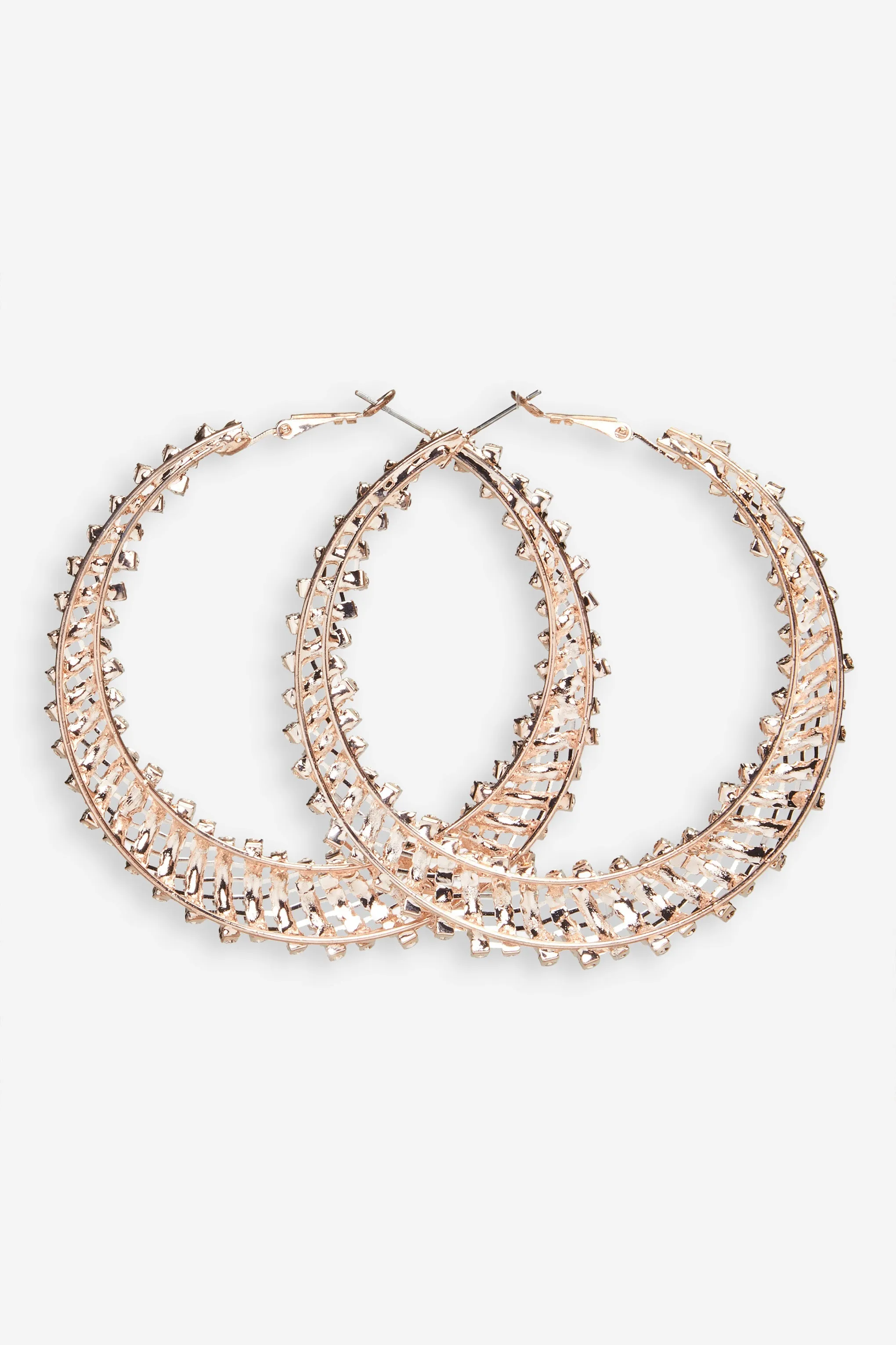 Corina | Gold Diamante Hoop Earrings