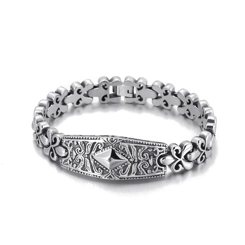 Creative Flower Bay Titanium Steel Bracelet for Men