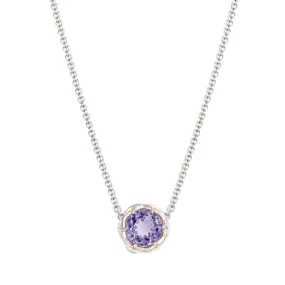 Crescent Station Necklace featuring Amethyst