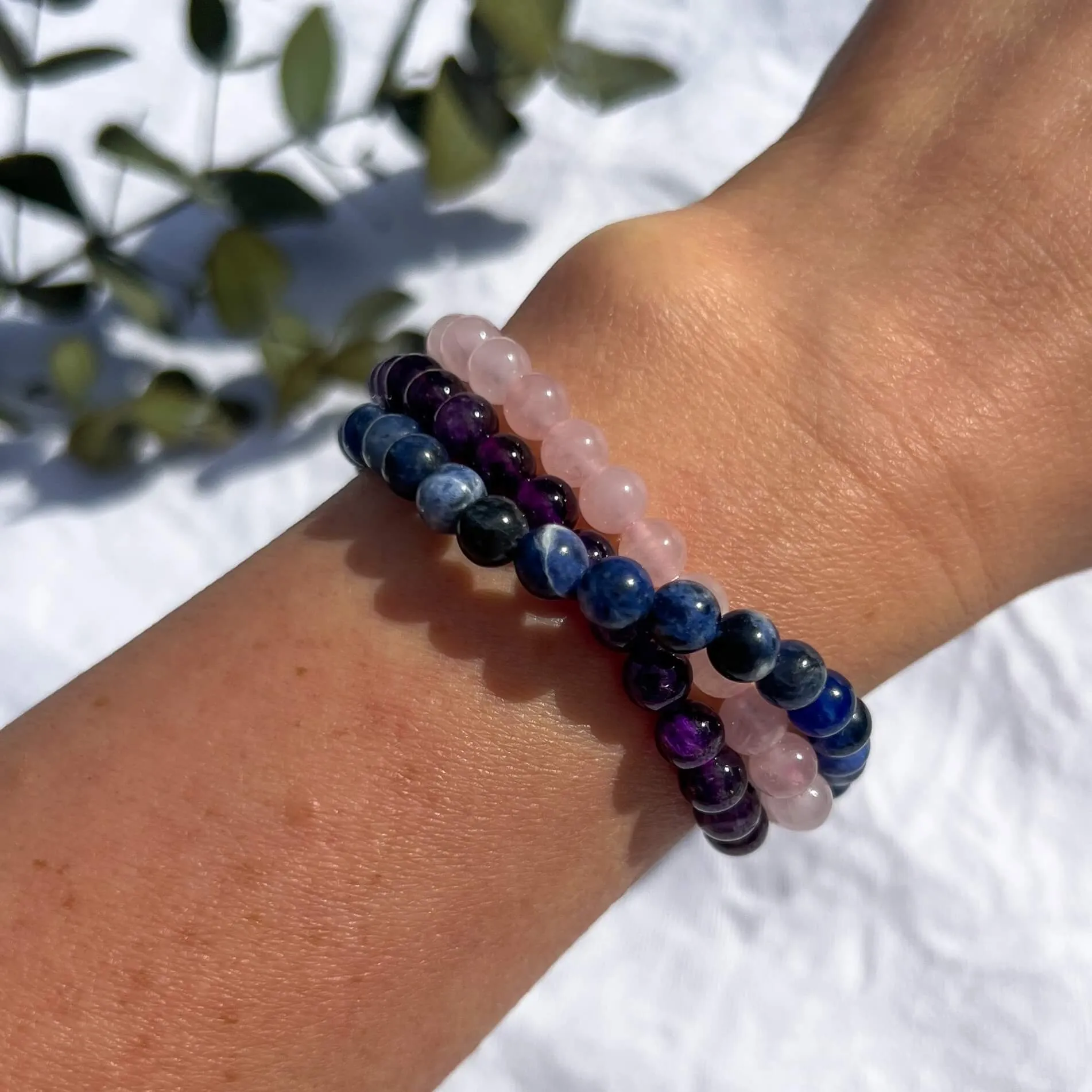 Crystal Bead Bracelet -  Amethyst