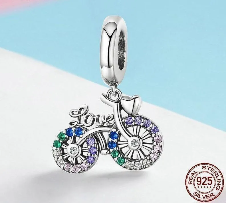 Crystal Bicycle Pendant Charm Jewelry Without Chain - SCC1082