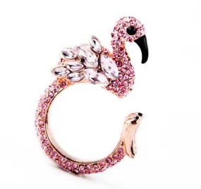 Crystal Flamingo Cocktail Ring