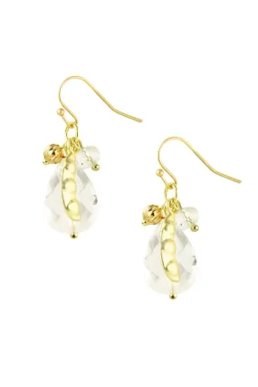 Crystal Pearl Pod Dangle Earrings