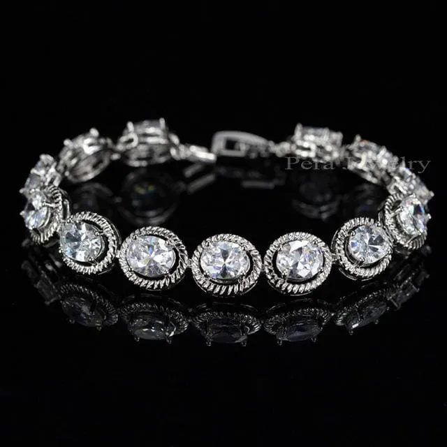 Cubic Zirconia Stone Bangle / Bracelet For Women