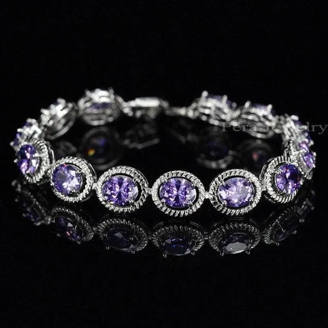 Cubic Zirconia Stone Bangle / Bracelet For Women