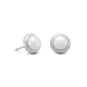 Cultured Freshwater Button Pearl Stud Earrings