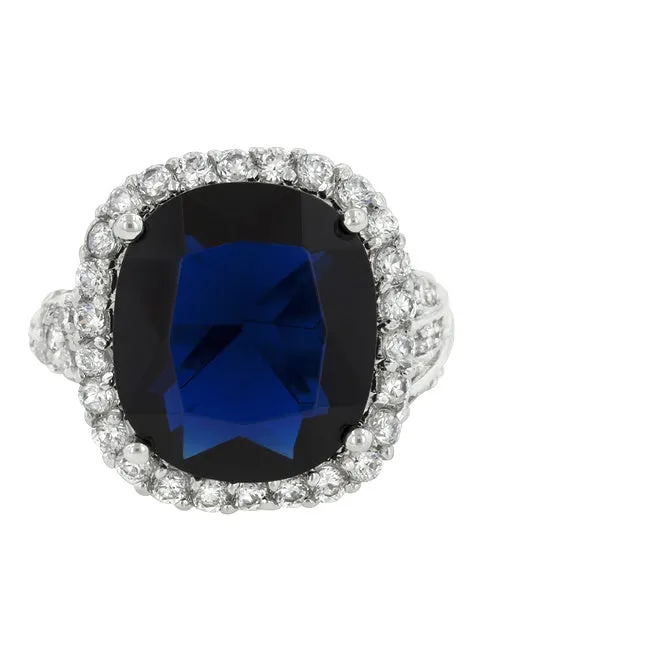 Dalphine Sapphire Cushion CZ Cocktail Ring | 22ct