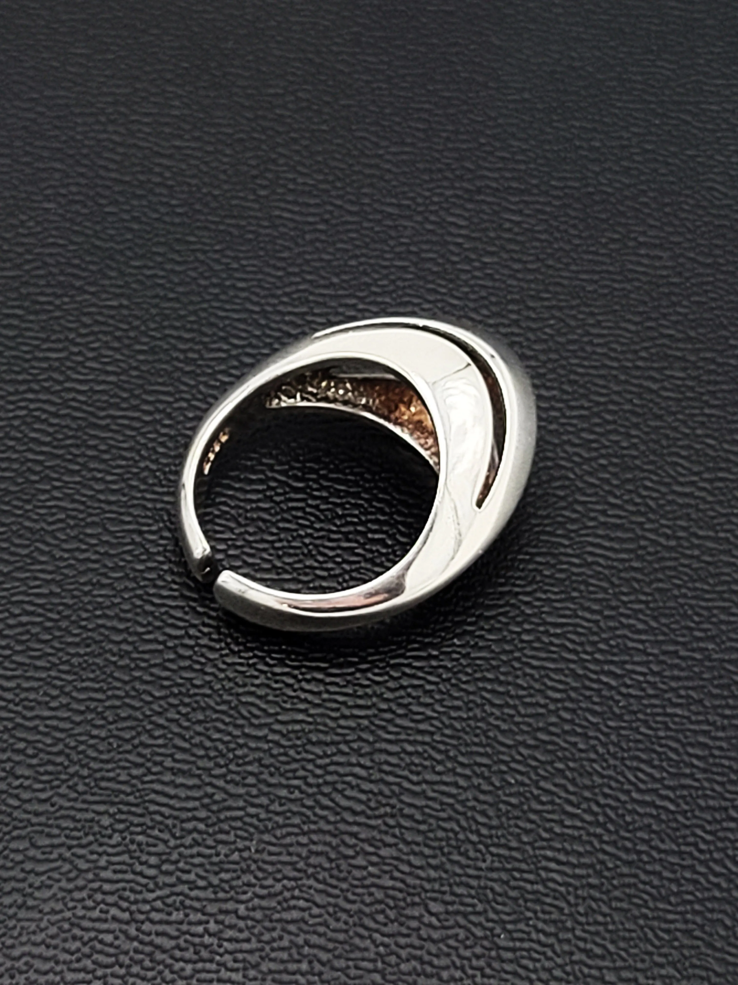 Danish Hermann Siersbol Modernist Sterling Domed Cocktail Ring 1960s