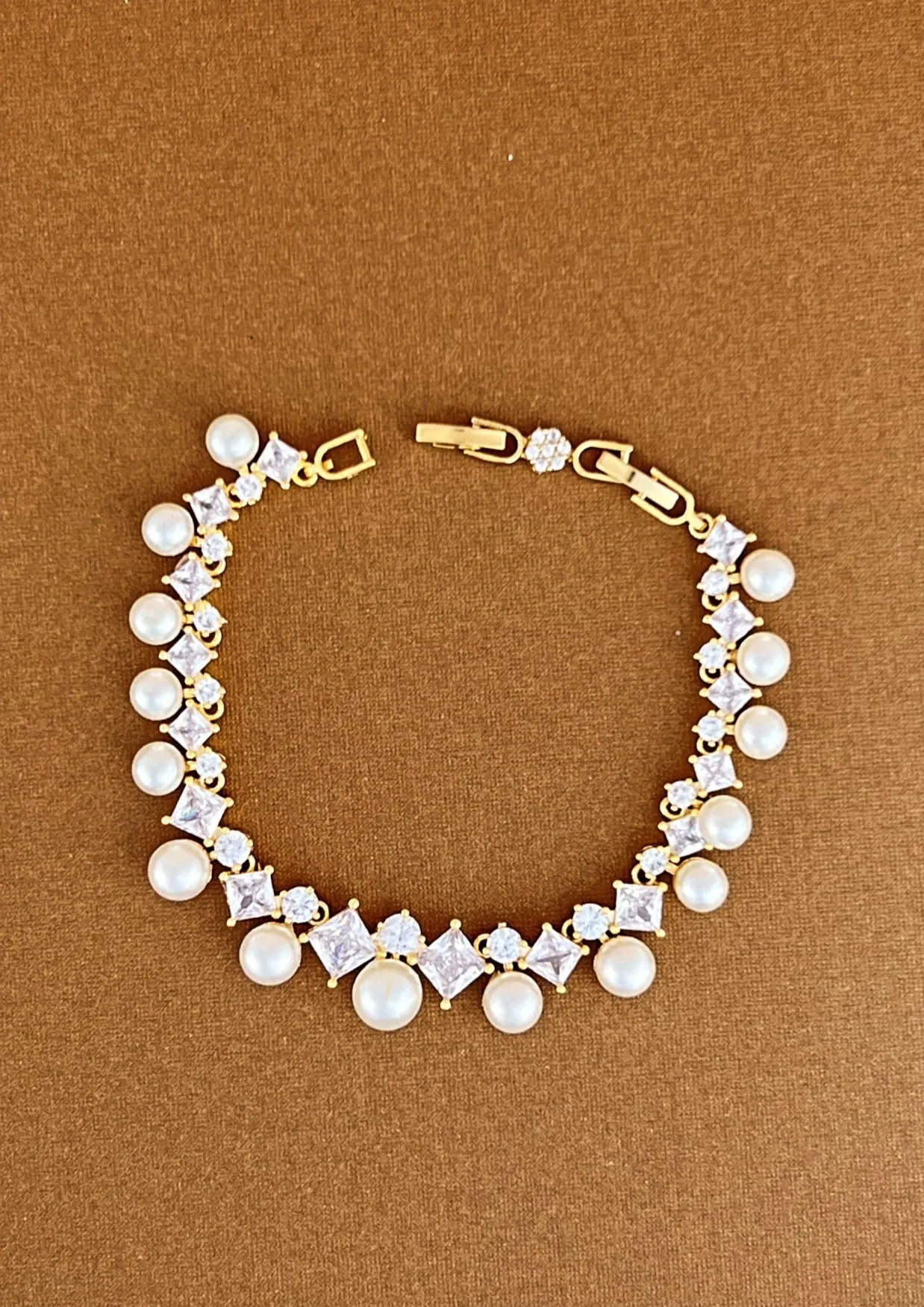 DARA Simulated Diamond and Pearls Bracelet *Final Sale*