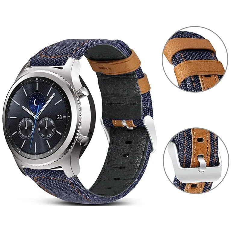 Denim & Leather Watch Straps Compatible with the Kogan Hybrid  Smart Watch