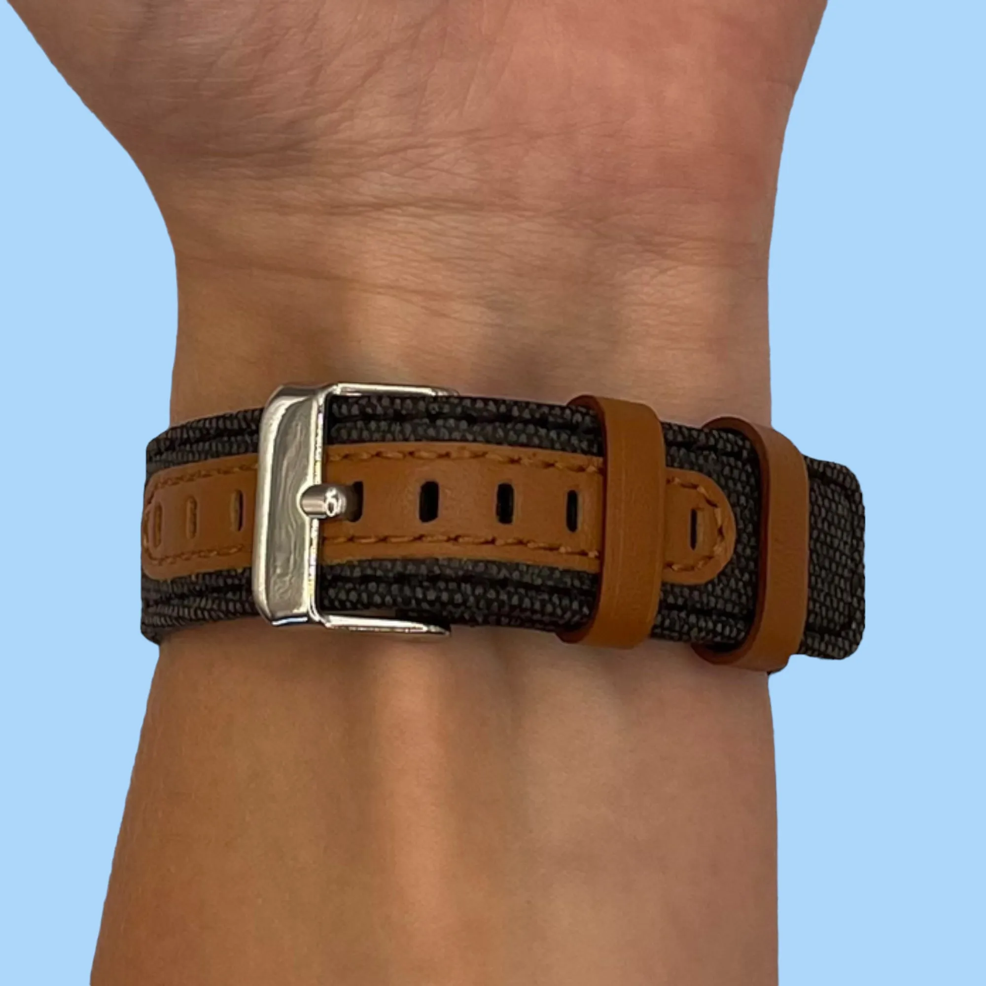 Denim & Leather Watch Straps Compatible with the Kogan Hybrid  Smart Watch