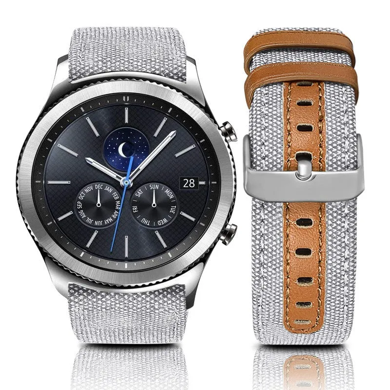 Denim & Leather Watch Straps Compatible with the Kogan Hybrid  Smart Watch