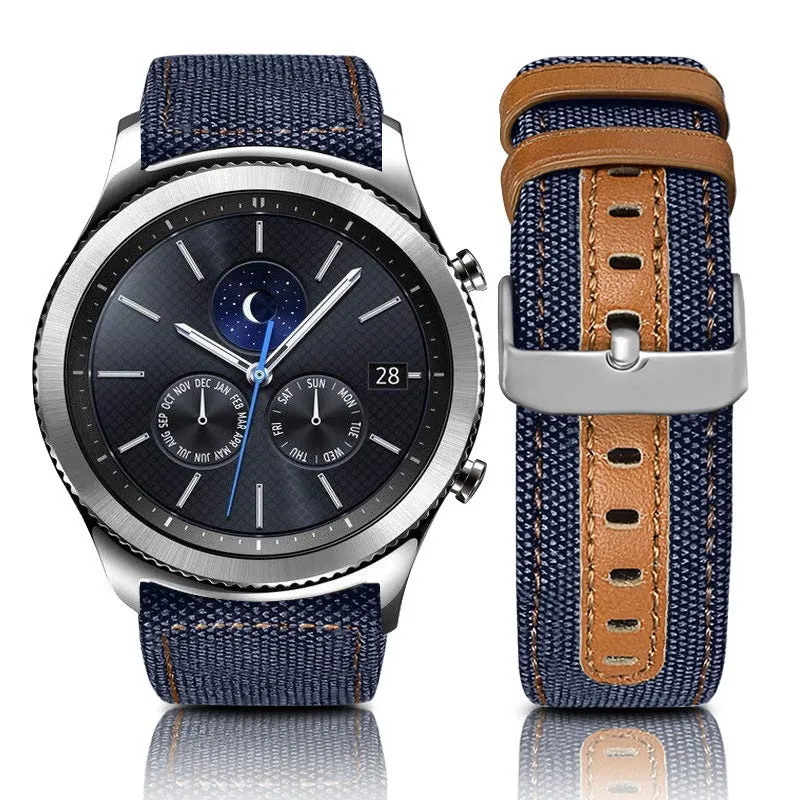 Denim & Leather Watch Straps Compatible with the Kogan Hybrid  Smart Watch