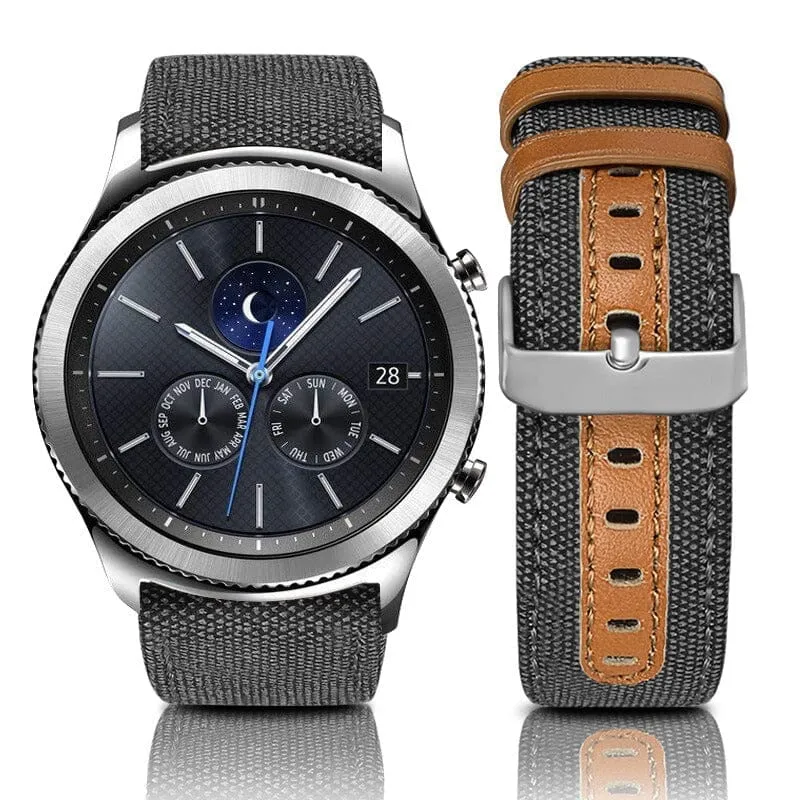 Denim & Leather Watch Straps Compatible with the Kogan Hybrid  Smart Watch